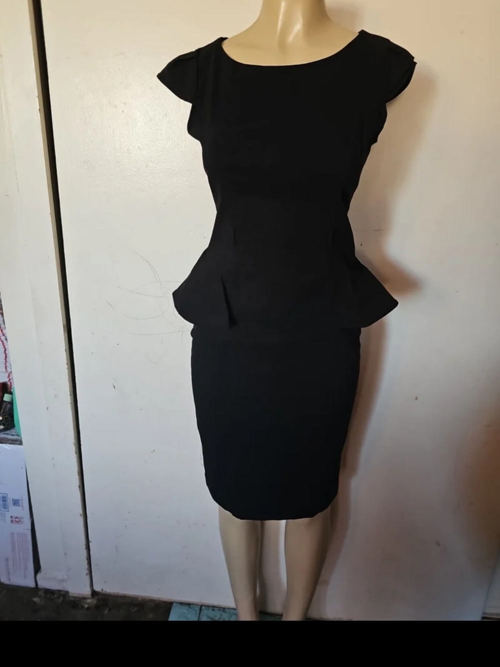 XOXO Black Peplum Pencil Skirt Dress
